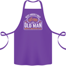 Old Man With a Motorcyle Biker Motorcycle Cotton Apron 100% Organic Purple