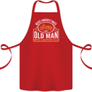 Old Man With a Motorcyle Biker Motorcycle Cotton Apron 100% Organic Red