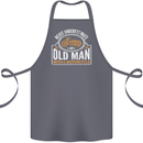 Old Man With a Motorcyle Biker Motorcycle Cotton Apron 100% Organic Steel