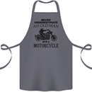 Old Man With a Motorcyle Biker Motorcycle Cotton Apron 100% Organic Steel