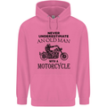 Old Man With a Motorcyle Biker Motorcycle Mens 80% Cotton Hoodie Azelea