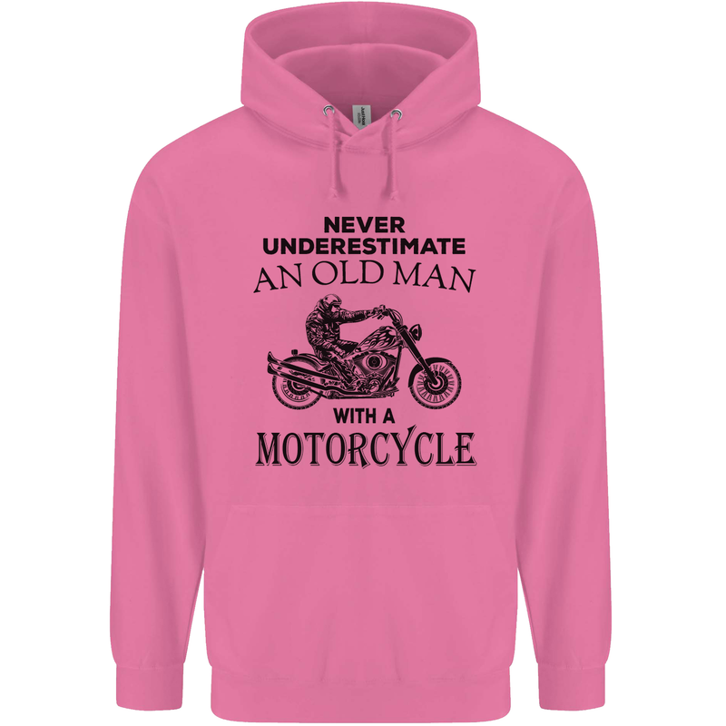 Old Man With a Motorcyle Biker Motorcycle Mens 80% Cotton Hoodie Azelea