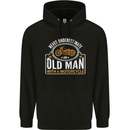 Old Man With a Motorcyle Biker Motorcycle Mens 80% Cotton Hoodie Black