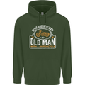 Old Man With a Motorcyle Biker Motorcycle Mens 80% Cotton Hoodie Forest Green