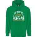 Old Man With a Motorcyle Biker Motorcycle Mens 80% Cotton Hoodie Irish Green