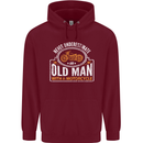 Old Man With a Motorcyle Biker Motorcycle Mens 80% Cotton Hoodie Maroon