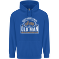 Old Man With a Motorcyle Biker Motorcycle Mens 80% Cotton Hoodie Royal Blue
