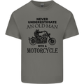 Old Man With a Motorcyle Biker Motorcycle Mens Cotton T-Shirt Tee Top Charcoal