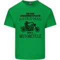 Old Man With a Motorcyle Biker Motorcycle Mens Cotton T-Shirt Tee Top Irish Green