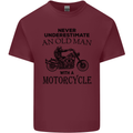 Old Man With a Motorcyle Biker Motorcycle Mens Cotton T-Shirt Tee Top Maroon