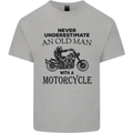 Old Man With a Motorcyle Biker Motorcycle Mens Cotton T-Shirt Tee Top Sports Grey