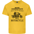 Old Man With a Motorcyle Biker Motorcycle Mens Cotton T-Shirt Tee Top Yellow