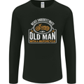 Old Man With a Motorcyle Biker Motorcycle Mens Long Sleeve T-Shirt Black