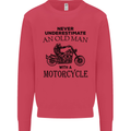 Old Man With a Motorcyle Biker Motorcycle Mens Sweatshirt Jumper Heliconia