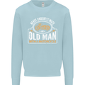 Old Man With a Motorcyle Biker Motorcycle Mens Sweatshirt Jumper Light Blue