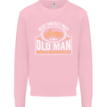 Old Man With a Motorcyle Biker Motorcycle Mens Sweatshirt Jumper Light Pink