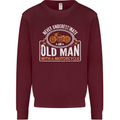 Old Man With a Motorcyle Biker Motorcycle Mens Sweatshirt Jumper Maroon