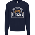 Old Man With a Motorcyle Biker Motorcycle Mens Sweatshirt Jumper Navy Blue