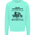 Old Man With a Motorcyle Biker Motorcycle Mens Sweatshirt Jumper Peppermint
