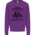 Old Man With a Motorcyle Biker Motorcycle Mens Sweatshirt Jumper Purple