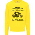 Old Man With a Motorcyle Biker Motorcycle Mens Sweatshirt Jumper Yellow