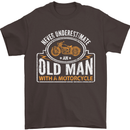 Old Man With a Motorcyle Biker Motorcycle Mens T-Shirt Cotton Gildan Dark Chocolate