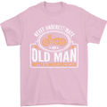 Old Man With a Motorcyle Biker Motorcycle Mens T-Shirt Cotton Gildan Light Pink
