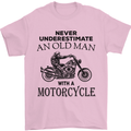 Old Man With a Motorcyle Biker Motorcycle Mens T-Shirt Cotton Gildan Light Pink