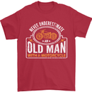 Old Man With a Motorcyle Biker Motorcycle Mens T-Shirt Cotton Gildan Red
