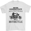 Old Man With a Motorcyle Biker Motorcycle Mens T-Shirt Cotton Gildan White