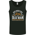 Old Man With a Motorcyle Biker Motorcycle Mens Vest Tank Top Black