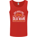 Old Man With a Motorcyle Biker Motorcycle Mens Vest Tank Top Red
