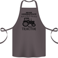 Old Man With a Tractor Driver Farmer Farm Cotton Apron 100% Organic Dark Grey