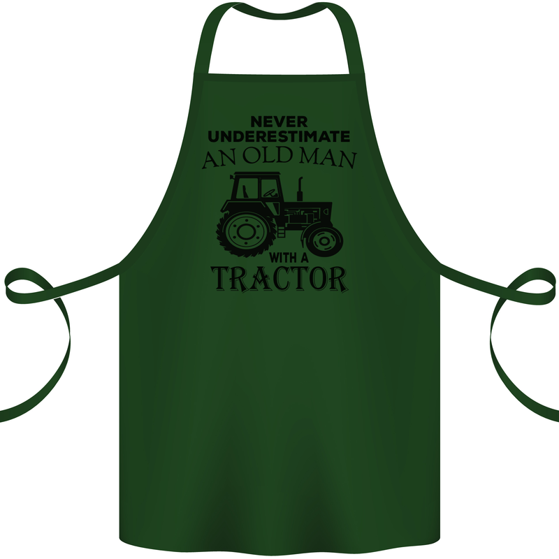 Old Man With a Tractor Driver Farmer Farm Cotton Apron 100% Organic Forest Green