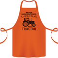Old Man With a Tractor Driver Farmer Farm Cotton Apron 100% Organic Orange