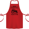 Old Man With a Tractor Driver Farmer Farm Cotton Apron 100% Organic Red