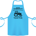 Old Man With a Tractor Driver Farmer Farm Cotton Apron 100% Organic Turquoise