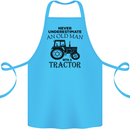 Old Man With a Tractor Driver Farmer Farm Cotton Apron 100% Organic Turquoise