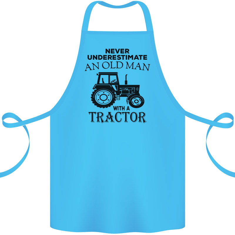 Old Man With a Tractor Driver Farmer Farm Cotton Apron 100% Organic Turquoise