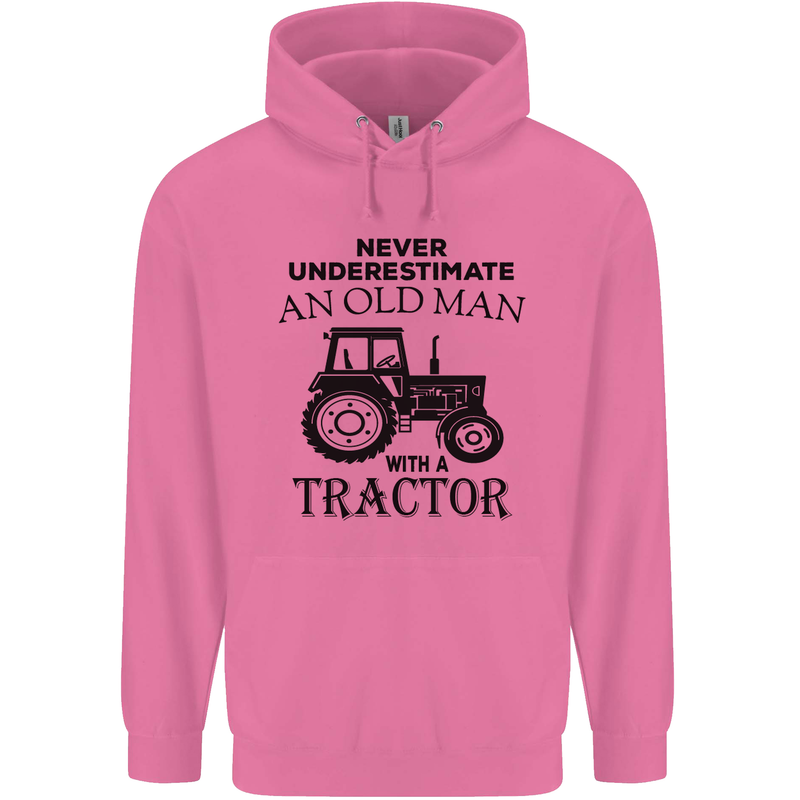 Old Man With a Tractor Driver Farmer Farm Mens 80% Cotton Hoodie Azelea
