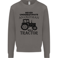 Old Man With a Tractor Driver Farmer Farm Mens Sweatshirt Jumper Charcoal