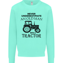 Old Man With a Tractor Driver Farmer Farm Mens Sweatshirt Jumper Peppermint