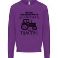 Old Man With a Tractor Driver Farmer Farm Mens Sweatshirt Jumper Purple