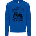 Old Man With a Tractor Driver Farmer Farm Mens Sweatshirt Jumper Royal Blue