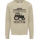 Old Man With a Tractor Driver Farmer Farm Mens Sweatshirt Jumper Sand