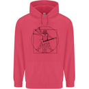 Old Rocker Vitruvian Guitarist Funny Guitar Childrens Kids Hoodie Heliconia