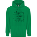 Old Rocker Vitruvian Guitarist Funny Guitar Childrens Kids Hoodie Irish Green
