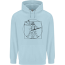 Old Rocker Vitruvian Guitarist Funny Guitar Childrens Kids Hoodie Light Blue
