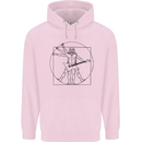 Old Rocker Vitruvian Guitarist Funny Guitar Childrens Kids Hoodie Light Pink