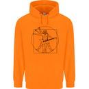 Old Rocker Vitruvian Guitarist Funny Guitar Childrens Kids Hoodie Orange